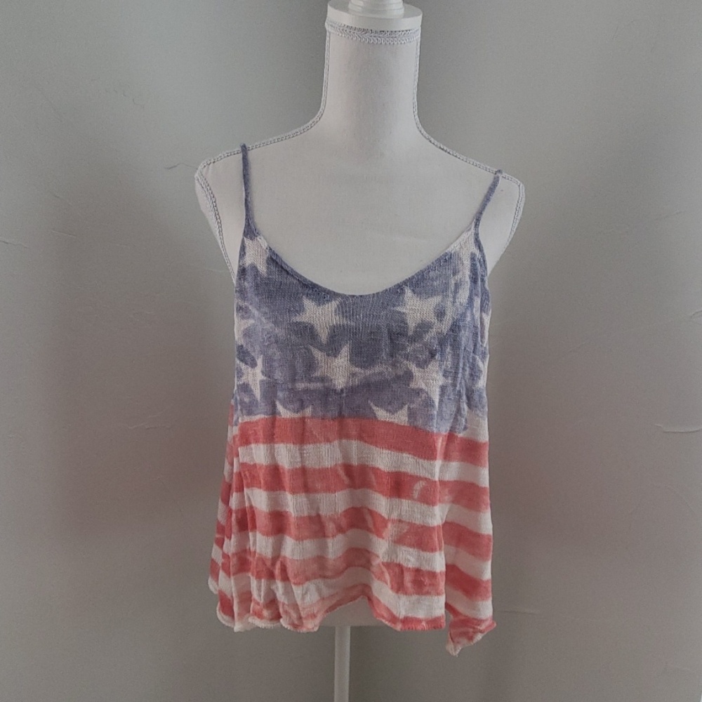 NWT TRUEHITT knit Americana tank sz M